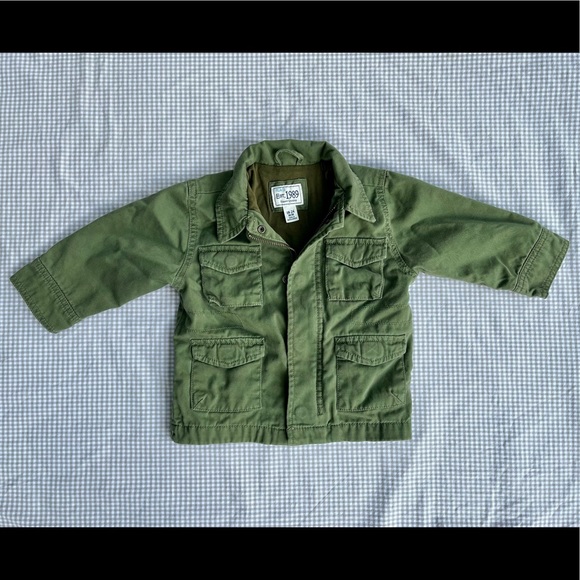 Childrens Place Green Utility Jacket (18/24m) - Picture 1 of 8